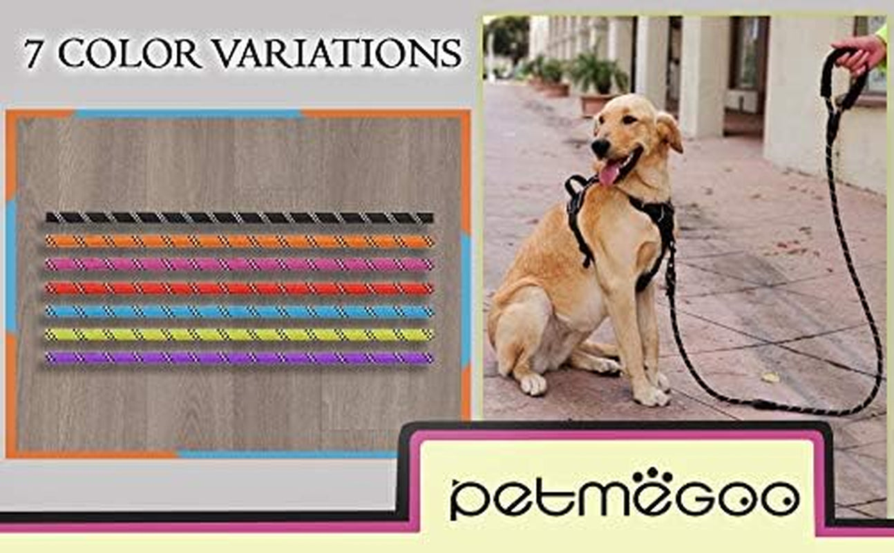 5Ft 1/2In Strong Green Dog Leash - Highly Reflective Heavy Duty Rope Leash with Soft Padded Anti-Slip Handle - for 18-120 Lbs Dogs